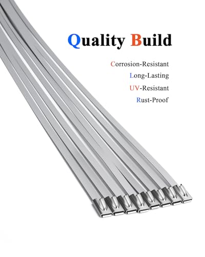 Metal Zip Ties, 100PCS, 11.8 Inch, 304 Stainless Steel - Image 4