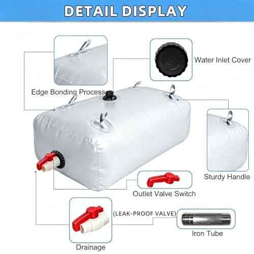 Foldable Portable Water Bladder Tank 30gal/113L Storage Container - Image 5