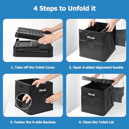 OTraki Portable Folding Toilet for Camping Compact Travel - Image 7