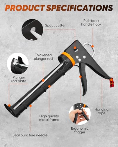 Saker Caulk Gun Kit, Manual Caulking Gun with 11-in-1 | Hand Tools - Image 5