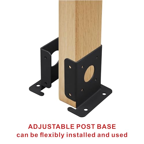 4Pcs Wood Fence Pergola Post Base Brackets kit Fit - Image 4