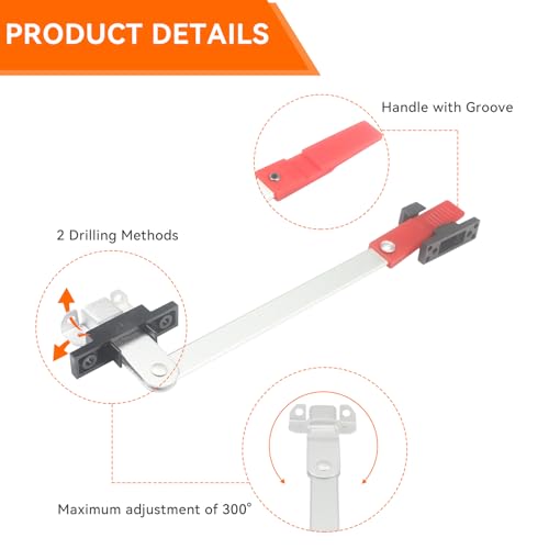 RV Emergency Window Latch Replacement, Aluminum Holder Red Handle - Image 4