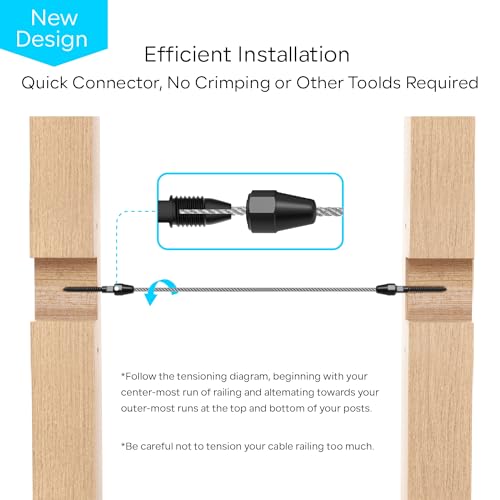 20 Pairs Black QuickLock Deck Wire Railing Kit, T316 - Image 4