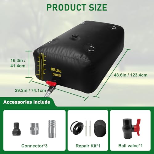 400L/106 Gal Water Bladder Tank with Water Level Indicator - Image 3