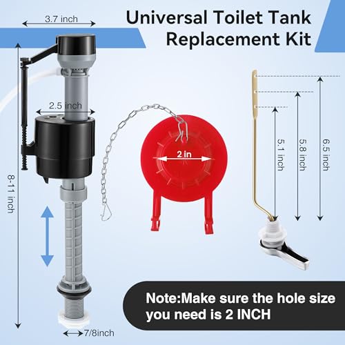 3 Set Toilet Tank Replacement Kit, Fill Valve - Image 3
