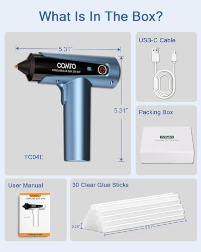 Cordless Hot Glue Gun, Auto Glue Feeding with 30 Glue Sticks - Image 4