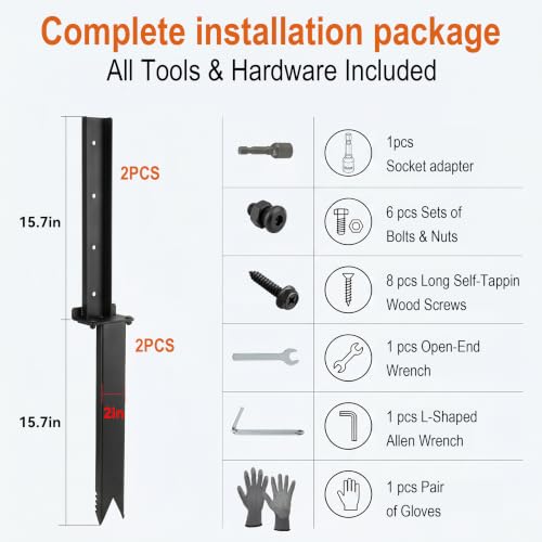 Sutekus Fence Post Repair Kit, 2 Pcs Heavy Duty Post | Home Repair - Image 3