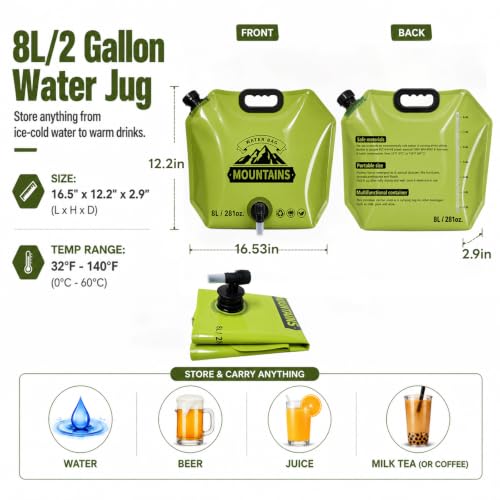 2Pack Reusable Foldable Water Storage Bag, Camping Water - Image 3
