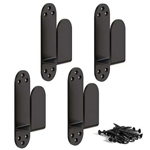 2x4 Door Barricade Brackets, Heavy Duty 2x4 Lumber Black 4PCS - Image 2