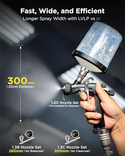 InoKraft Drizzle Pro LVLP Spray Gun with 1.3B/1.3C Nozzles - Image 4