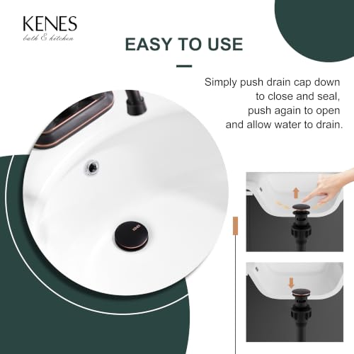 Oil Rubbed Bronze Pop Up Bathroom Sink Drain Assembly - Image 7