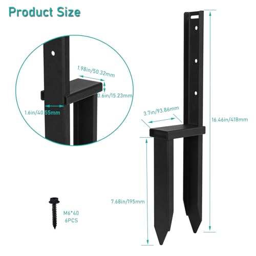 2PcsFence Post Repair Kit, Ground Spike Anchor - Image 3