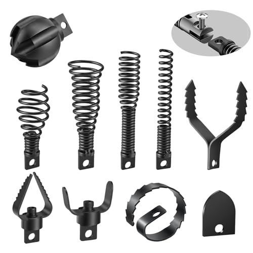 10-Piece Drain Snake Drill Attachment, Cutters Tackle Any - Image 2