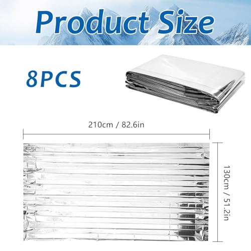 20 Pcs Emergency Mylar Thermal Blanket,High Reflectivity - Image 4
