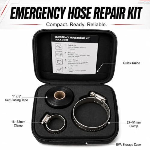 Self-Fusing Silicone Hose Repair Tape Kit with 2 Stainless - Image 3