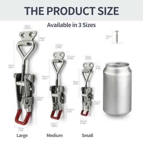Stainless Steel Draw Latch, Self-Locking Adjustable Toggle Latch - Image 3