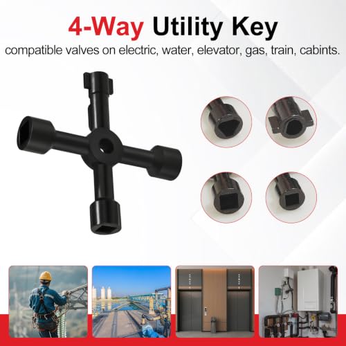 17 Inch Water Meter Key with 4-Way Utility Key T-Handle & U-Head - Image 7