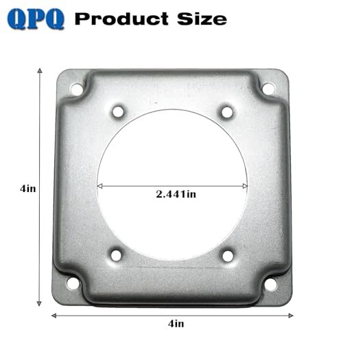 2 Pack 4" Square Outlet Cover, with 2.44" Large Diameter Hole - Image 3