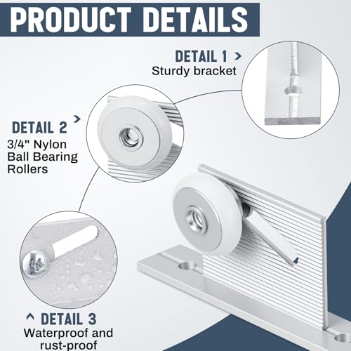Yaocom 4 Pack 3/4" Glass Shower Door Roller Brackets, Flat - Image 4