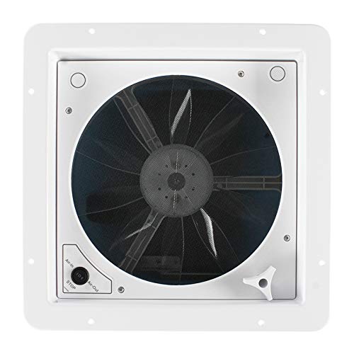14" x 14" RV Roof Vent Fan 12V Manual Riser Reversible Manual - Image 6