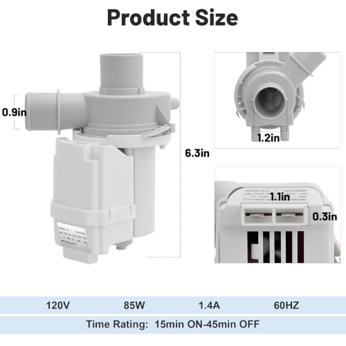4681EA1007A Washer Drain Pump Assembly Compatible with L-G - Image 3