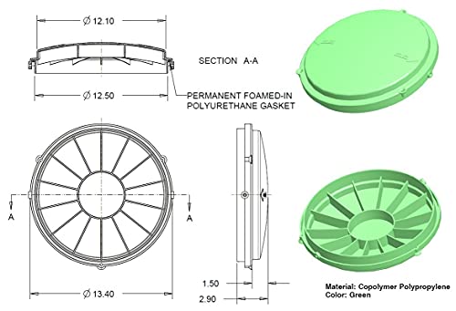 Tuf-Tite 12" Septic Tank Lid, Green and 12X6 Tuf-Tite Septic Tank - Image 3