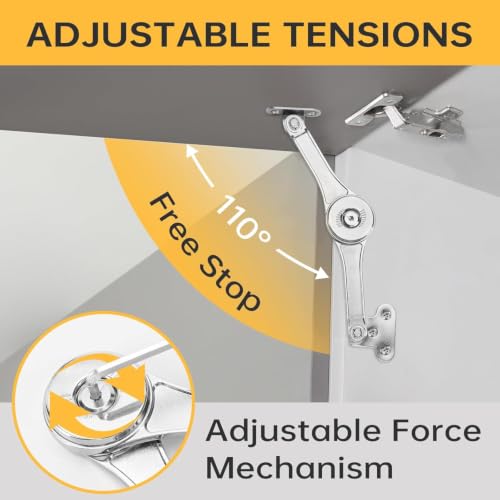 HBL' 2 Pack | Tension Adjustable Lid Support Hinges for Overhead - Image 5