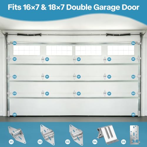 Garage Door Hardware Kit, White, Fits 16x7 & 18x7 Doors - Image 6