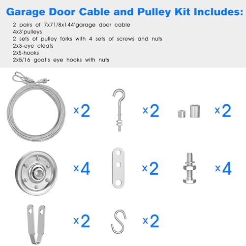 Garage Door Cable Replacement Kit for Overhead Sectional - Image 8