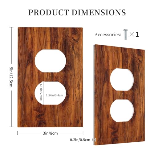 Farmhouse Brown Wood Grain Outlet Covers Decorative Light - Image 3