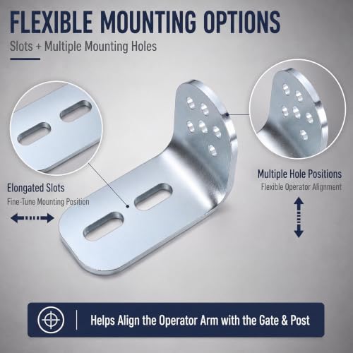 Hicarer 2 Set Gate Opener Hardware Brackets, Metal - Image 4