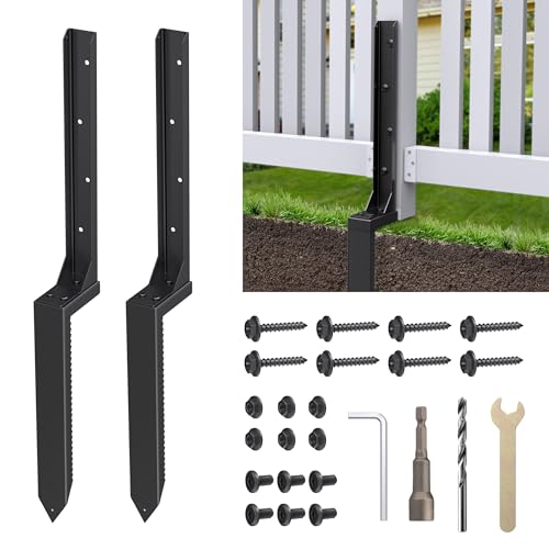 Fence Post Repair Kit 2 Pack, Heavy Duty Fence Post Anchor - Image 2