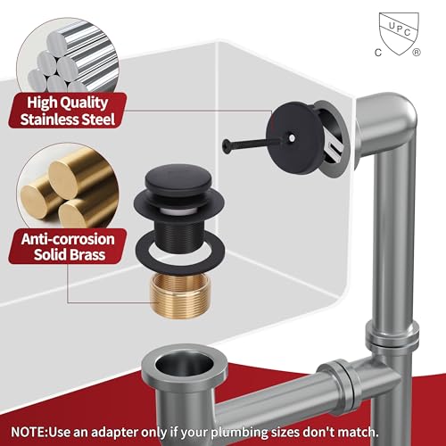 Tip-Toe Tub Drain Trim Kit with One Hole Overflow | Beauty & Personal - Image 7