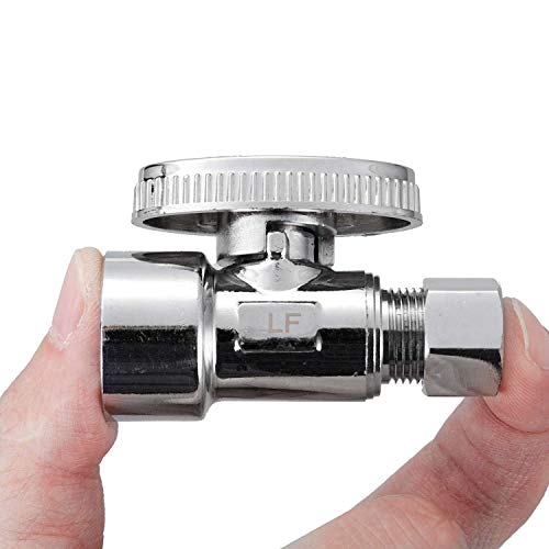 2 Pack Brass 1/2 Inch FIP x 3/8 Inch OD Compression Quarter Turn - Image 3