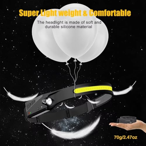 Headlamp Rechargeable 3PCS, 230° Wide Beam Head Lamp LED - Image 7