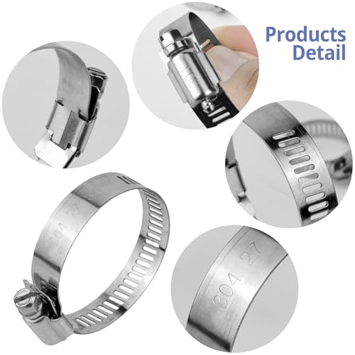 Adjustable Pipe Clamp, Clamps Heavy Duty,5 Pcs 1/4-2 in (6-51mm) - Image 4