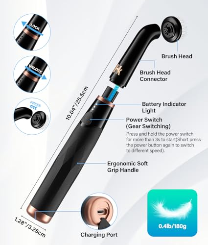 2026 Upgraded Cordless Electric Spin Scrubber, 360° High-Torque - Image 3