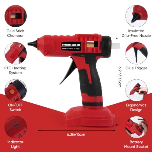 100w Cordless Hot Glue Gun Compatible with Craftsman V20 - Image 3