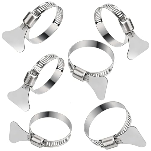 6Pcs 1-1/4 Inch Pool Hose Clamps, Adjustable 304 Stainless - Image 2
