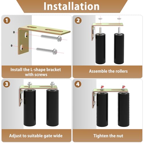 ForoGore 2 Pack 6" Slide Gate Guide Roller with L-Bracket - Image 7