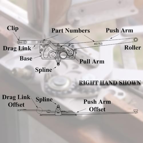 Casement Window Operator with 4-7/16" Short Arm and 10-1/2" Long - Image 5