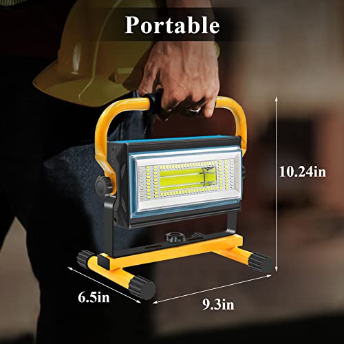 7000LM Rechargeable LED Work Light, 100W Portable Flood Light - Image 5