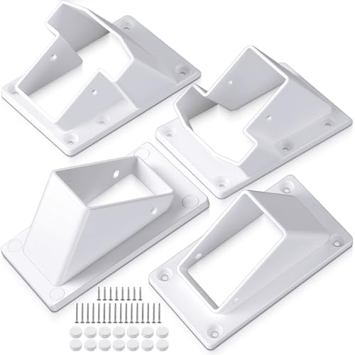 4 Pcs Vinyl Fence Brackets 2" X 3.5" Classic with Screws - Image 2