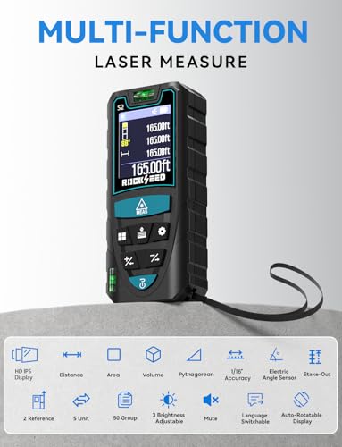 Laser Measuring Tool 165ft, RockSeed S2C Red Beam Laser - Image 6