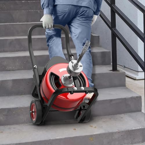 MAXSA 100Ft 3/4 Inch Drain Cleaning Machine, 750W Auto Feed Sewer - Image 3