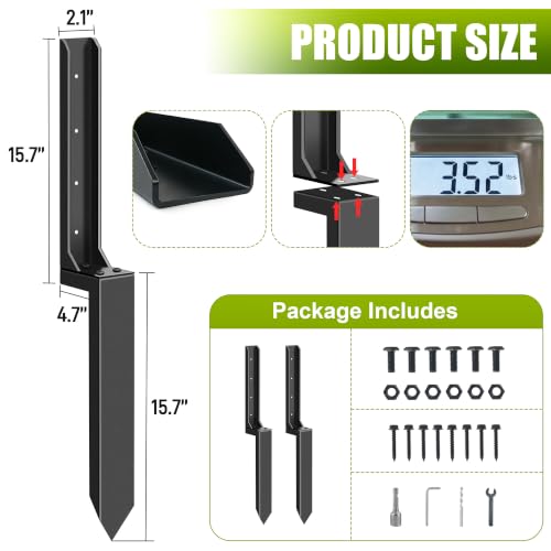 2 Pack Fence Post Repair Kit - 31.6" H Heavy Duty Fence | Home Repair - Image 3