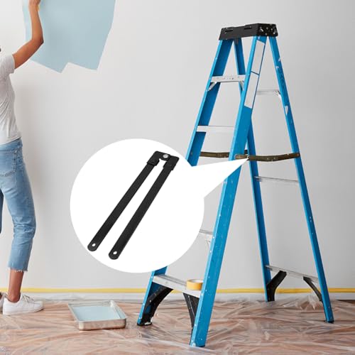 2pcs Folding Step Ladder Hinge Replacement Kit, 21.26", Black - Image 6