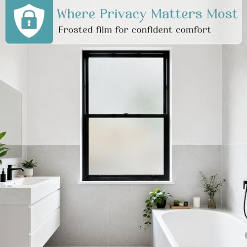 Haton Frosted Window Privacy Film with Tools, Static Cling - Image 4
