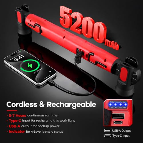 Magnetic Work Light Bar, Rechargeable Under Hood LED for Mechanic - Image 4
