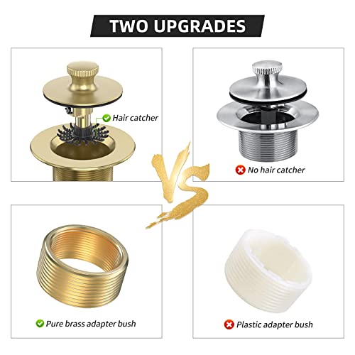 Citymoor Brushed Gold Bathtub Drain Kit and Overflow - Image 4